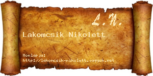 Lakomcsik Nikolett névjegykártya